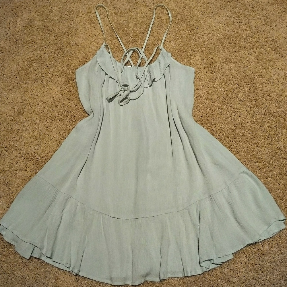  Lush Light Mint Sheer Mini Dress
